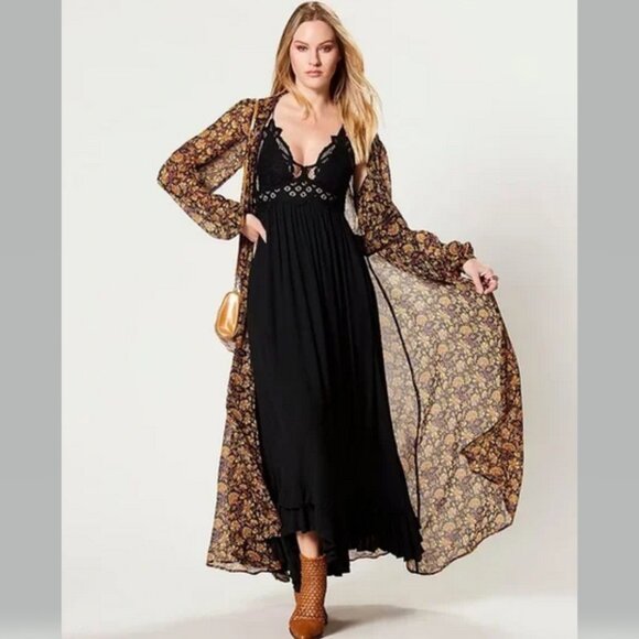 Free People Adella Maxi Dress in Black Size S NWT - Picture 6 of 9